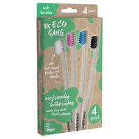The Eco Gang Adult Plant-Based Toothbrushes - 4 pack 